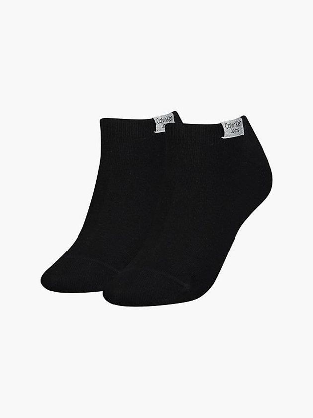 Calvin Klein USA 2 Pack Logo Ankle Womens Socks Black 8417936-PF